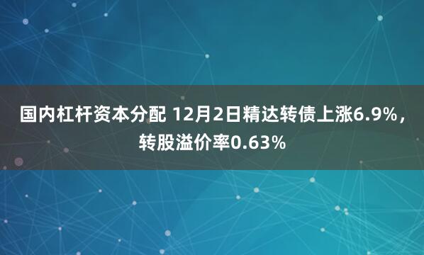 国内杠杆资本分配 12月2日精达转债上涨6.9%，转股溢价率0.63%