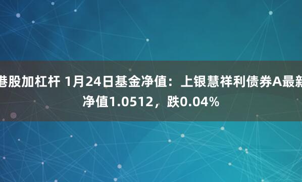 港股加杠杆 1月24日基金净值：上银慧祥利债券A最新净值1.0512，跌0.04%