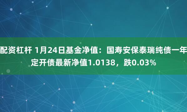 配资杠杆 1月24日基金净值：国寿安保泰瑞纯债一年定开债最新净值1.0138，跌0.03%